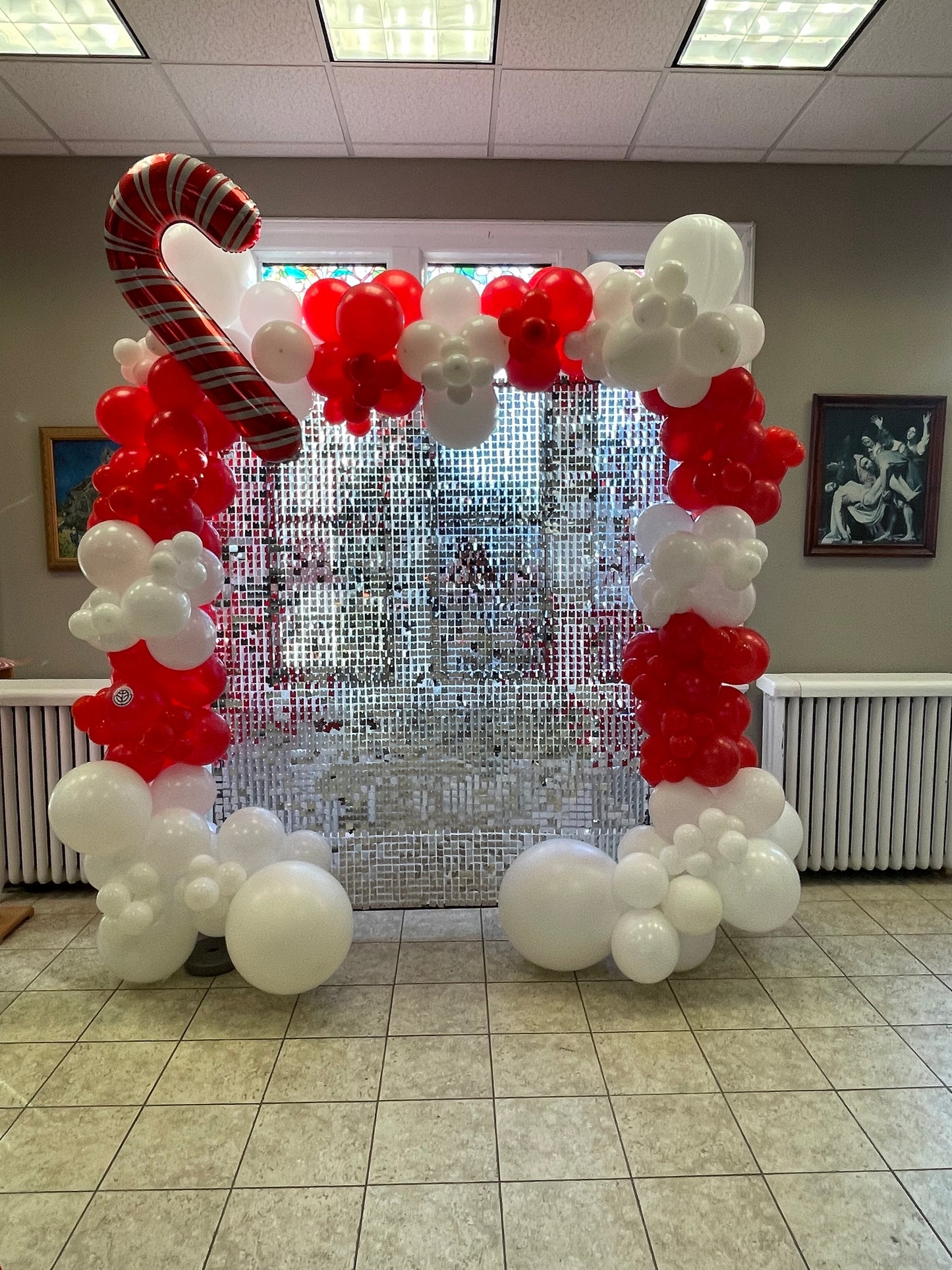 Shimmer Wall with Balloon Garland